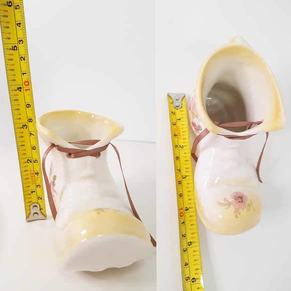 Vtg Old Foley🌺James Kent Harmony Rose Boot Shoe Flower Vase - Picture 4 of 7